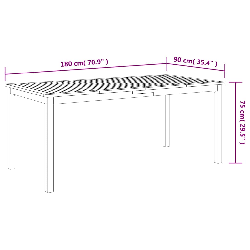 Garden Dining Set 7 pcs Grey Solid Acacia Wood