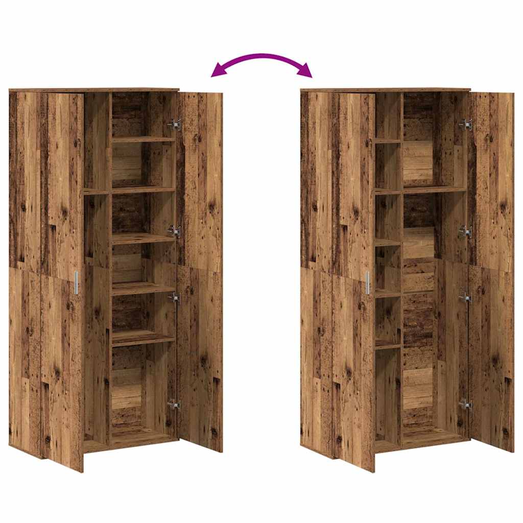 Highboard Old Wood 80 x 35 x 180 cm Engineered wood