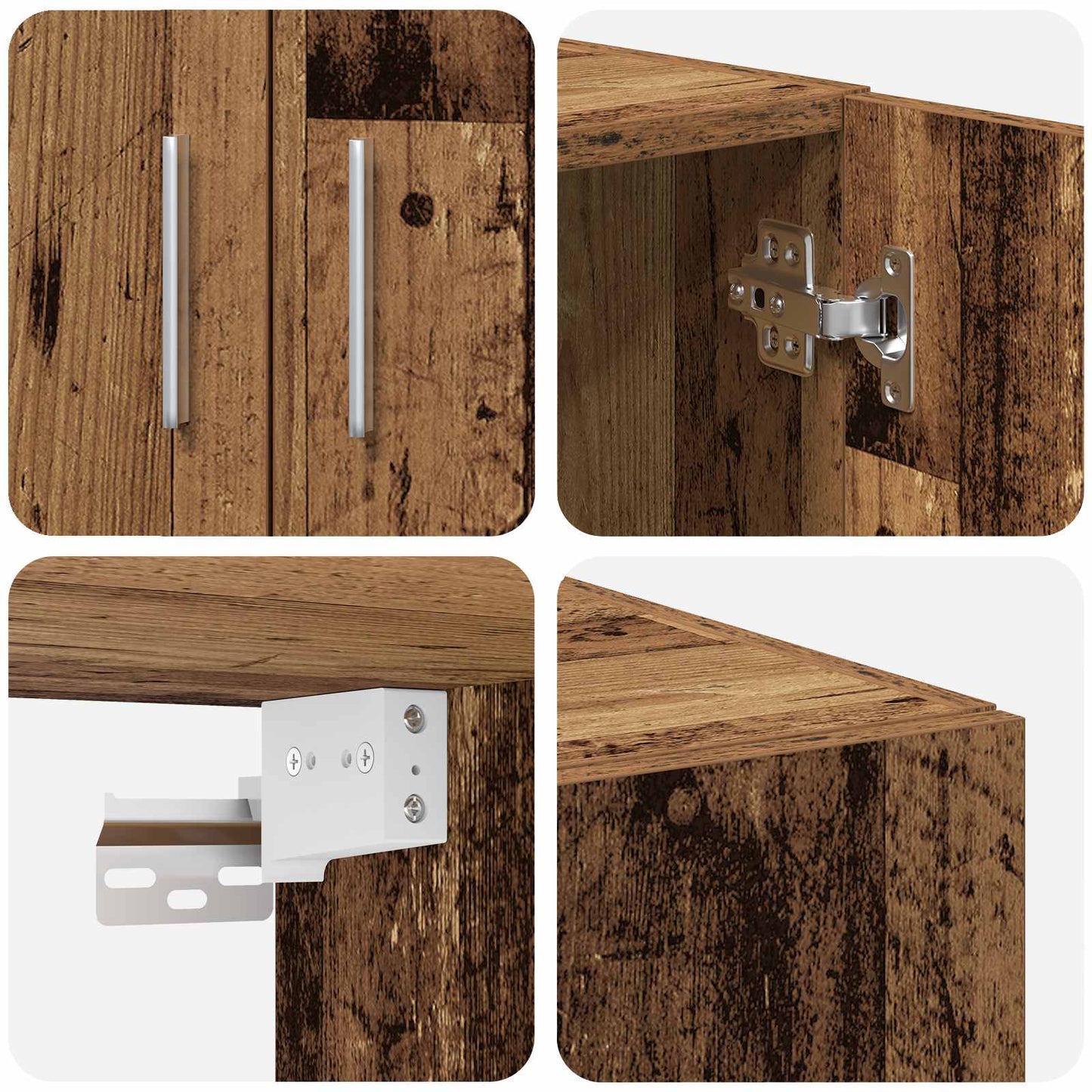 Storage Cabinet 2 pcs Old Wood 70 x 42.5 x 185 cm
