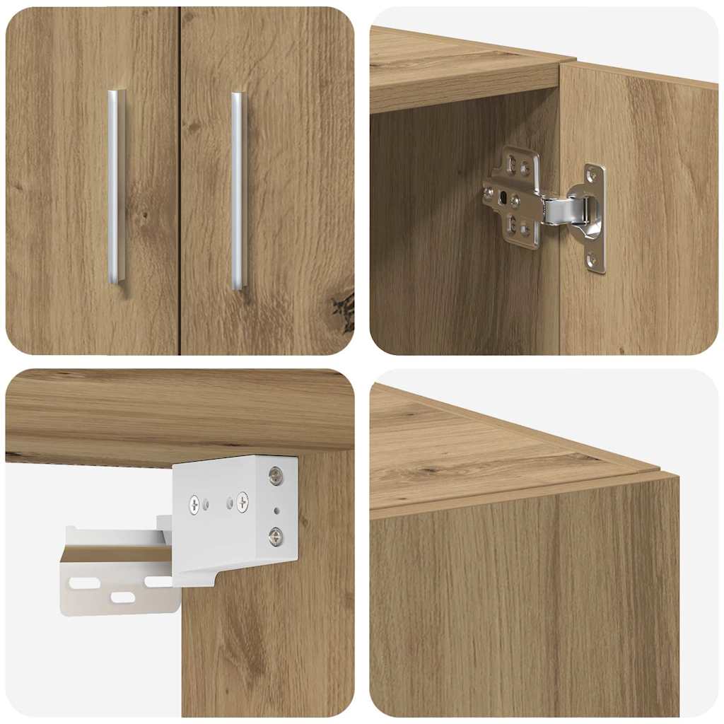 Storage Cabinet 3 pcs Artisan Oak 70 x 42.5 x 185 cm