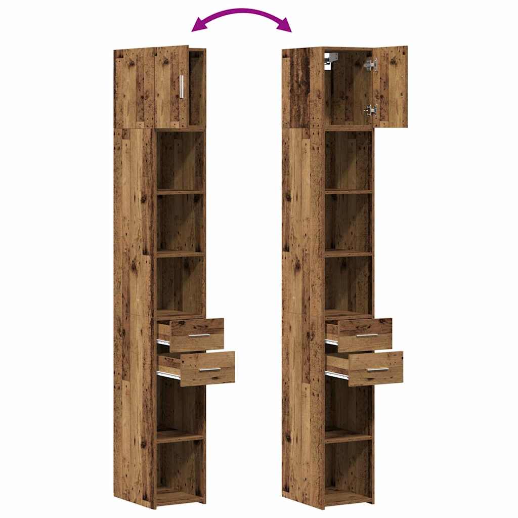 Storage Cabinet 2 pcs Old Wood 30 x 42.5 x 225 cm