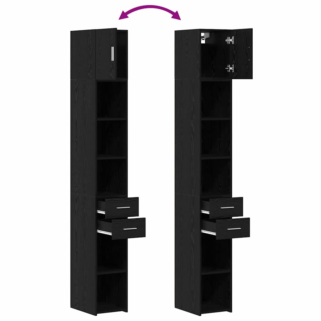 Storage Cabinet 2 pcs Black Oak 30 x 42.5 x 225 cm