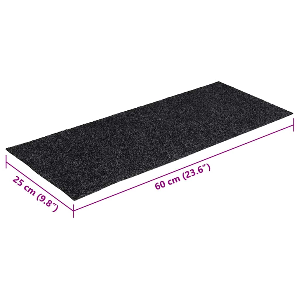 Stair Mats Self-adhesive 30 pcs 60x25 cm Dark Grey Rectangular