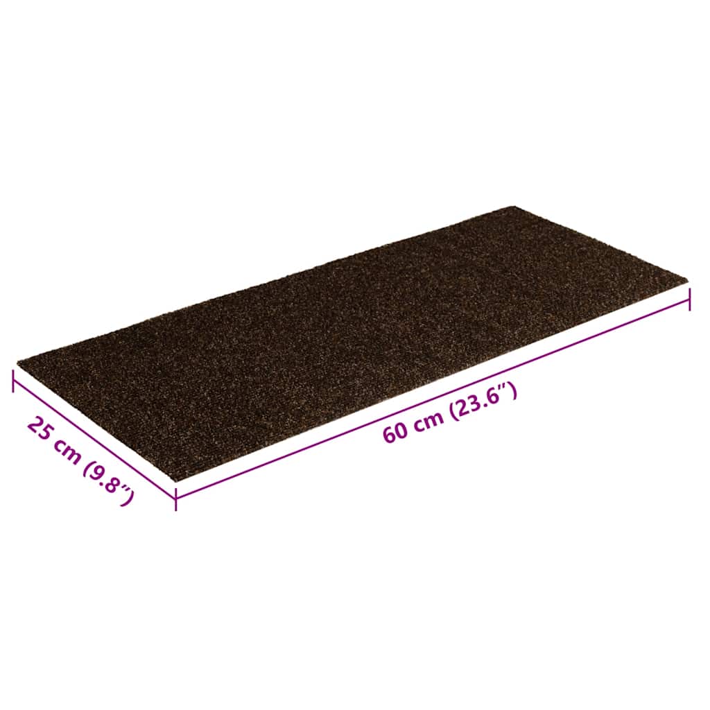 Stair Mats Self-adhesive 30 pcs 60x25 cm Brown Rectangular