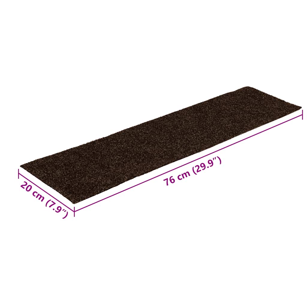 Stair Mats Self-adhesive 30 pcs 76x20 cm Brown Rectangular