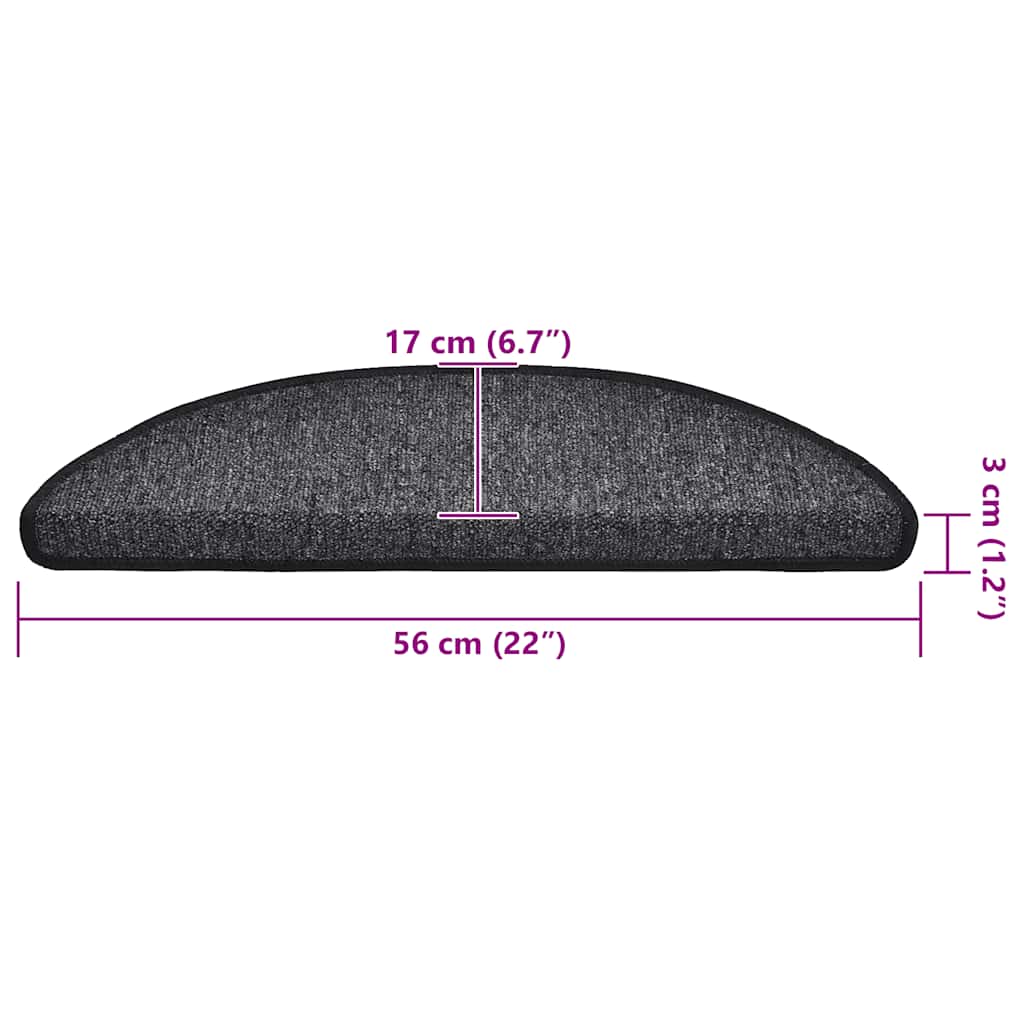 Self-adhesive Stair Mats 30 pcs 56 x 17 x 3 cm Non-Slip