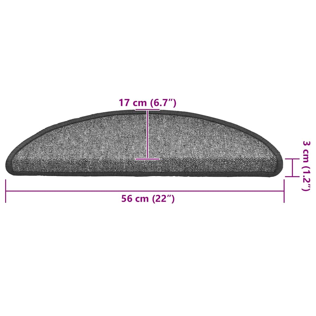 Self-adhesive Stair Mats 30 pcs 56 x 17 x 3 cm Non-Slip