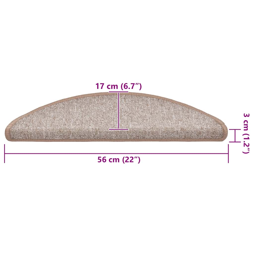Self-adhesive Stair Mats 30 pcs 56 x 17 x 3 cm Light Brown