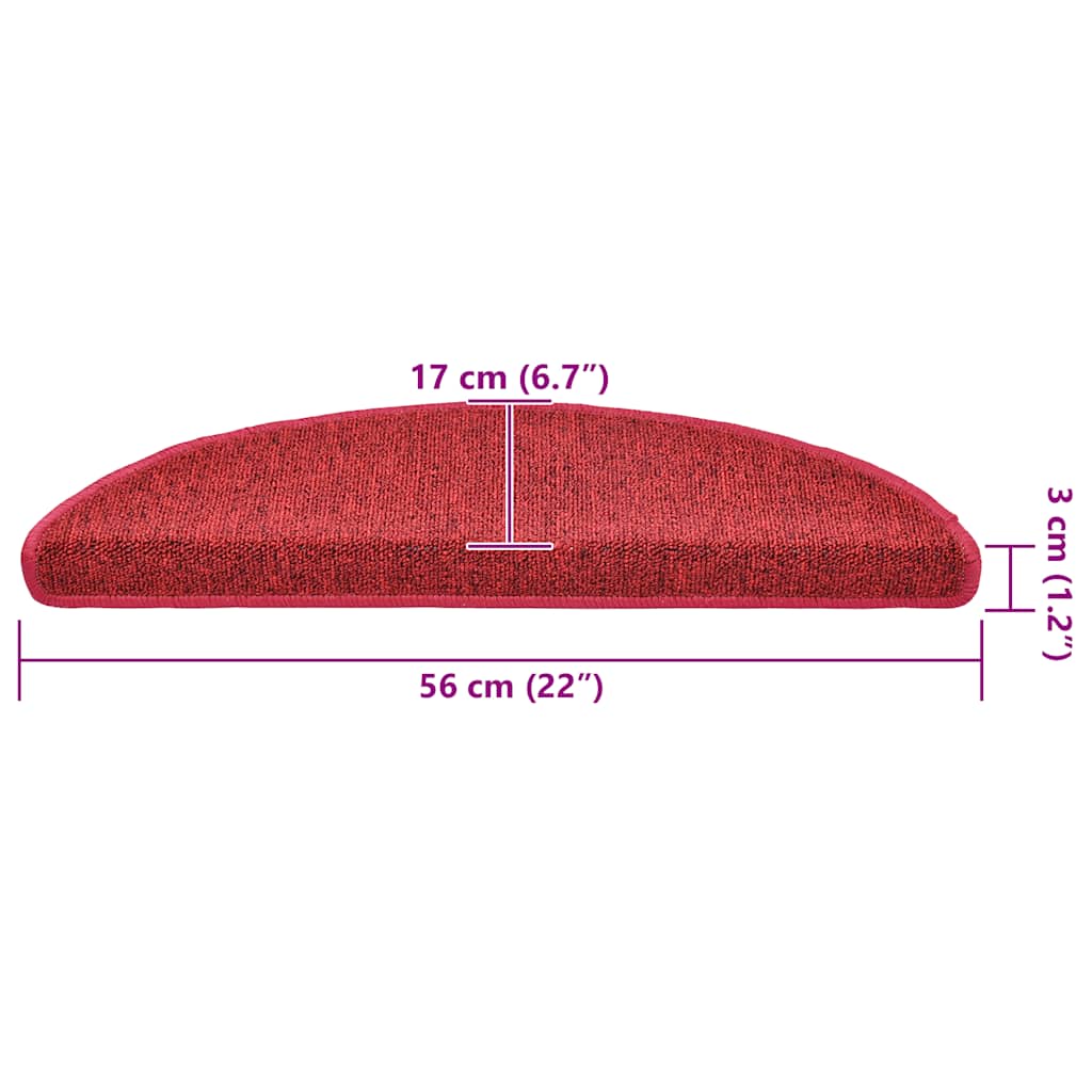 Self-adhesive Stair Mats 30 pcs 56 x 17 x 3 cm Non-Slip Red