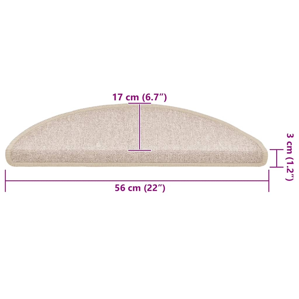 Self-adhesive Stair Mats 30 pcs 56 x 17 x 3 cm Non-Slip Taupe
