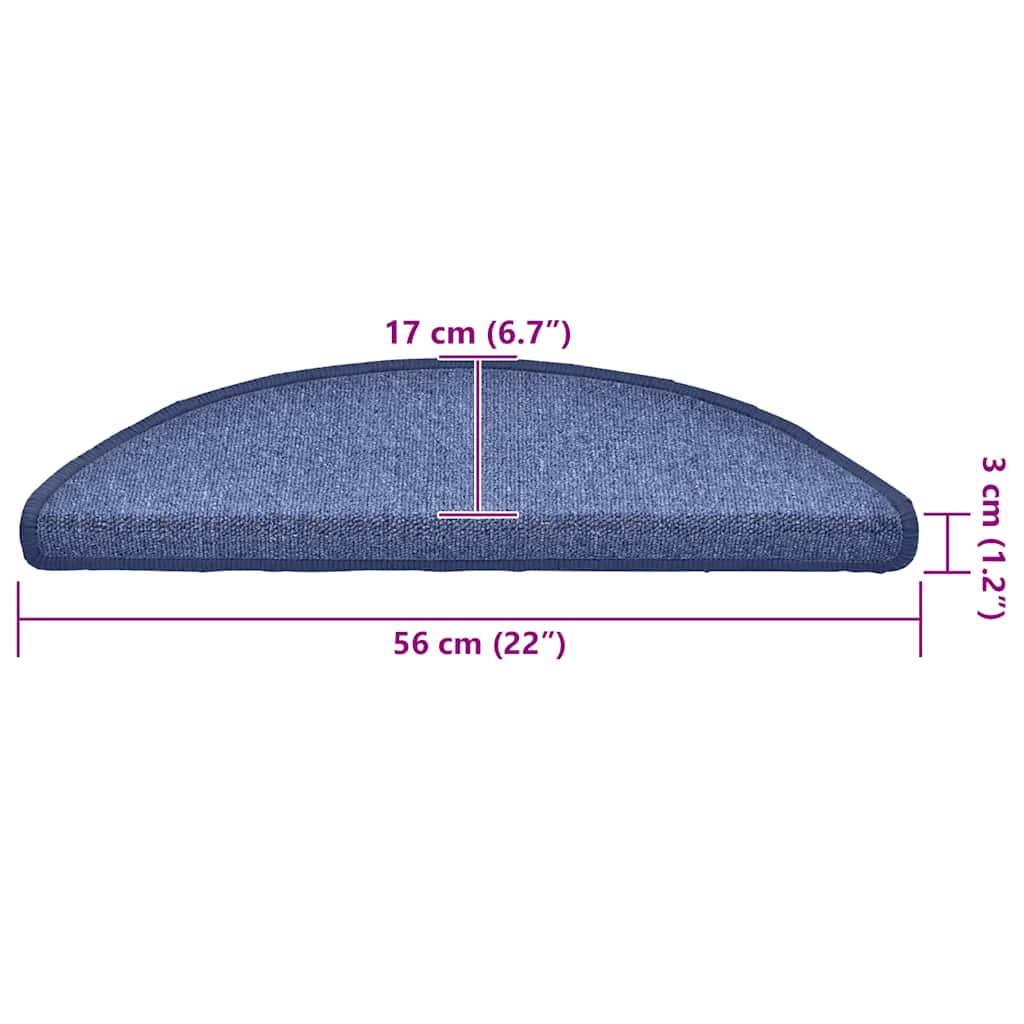 Self-adhesive Stair Mats 30 pcs 56 x 17 x 3 cm Non-Slip Blue