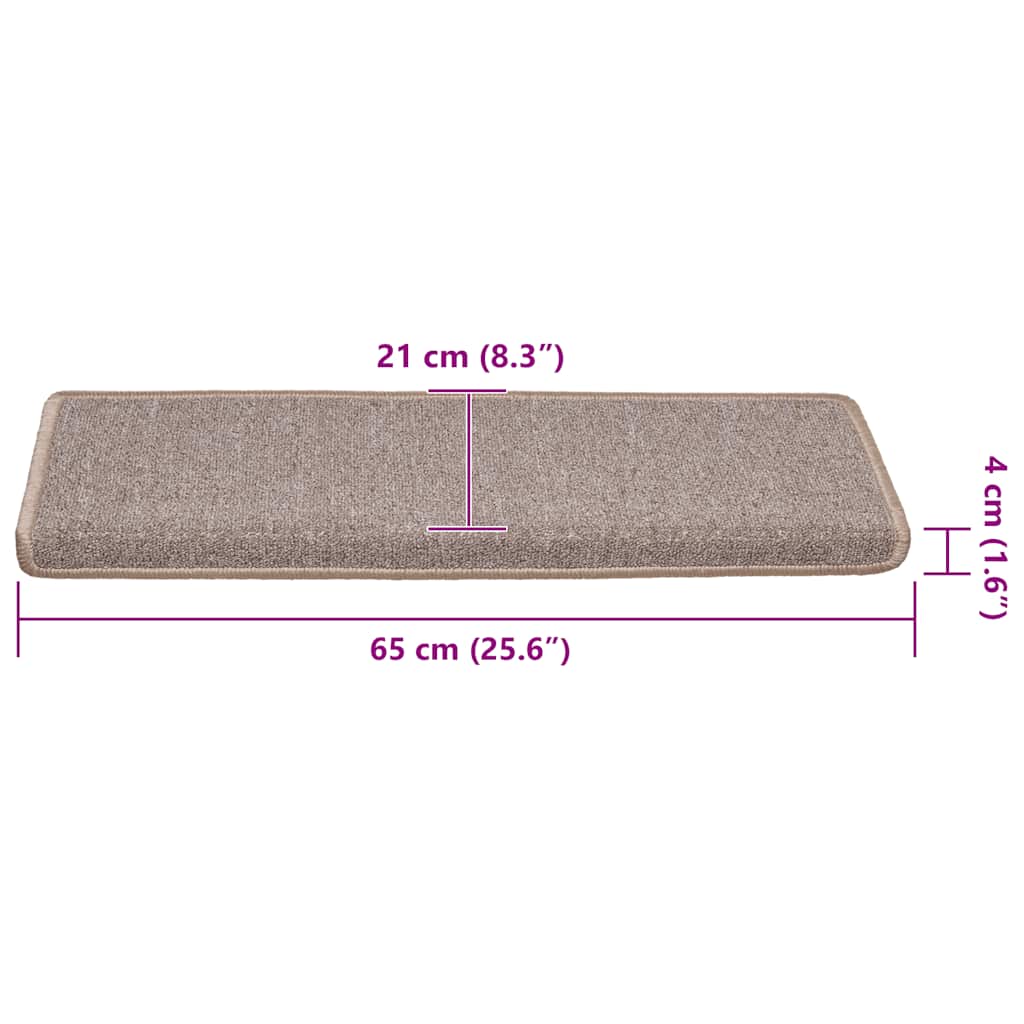 Stair Mats 30 pcs 65x21x4 cm Light Brown Rectangular Edge