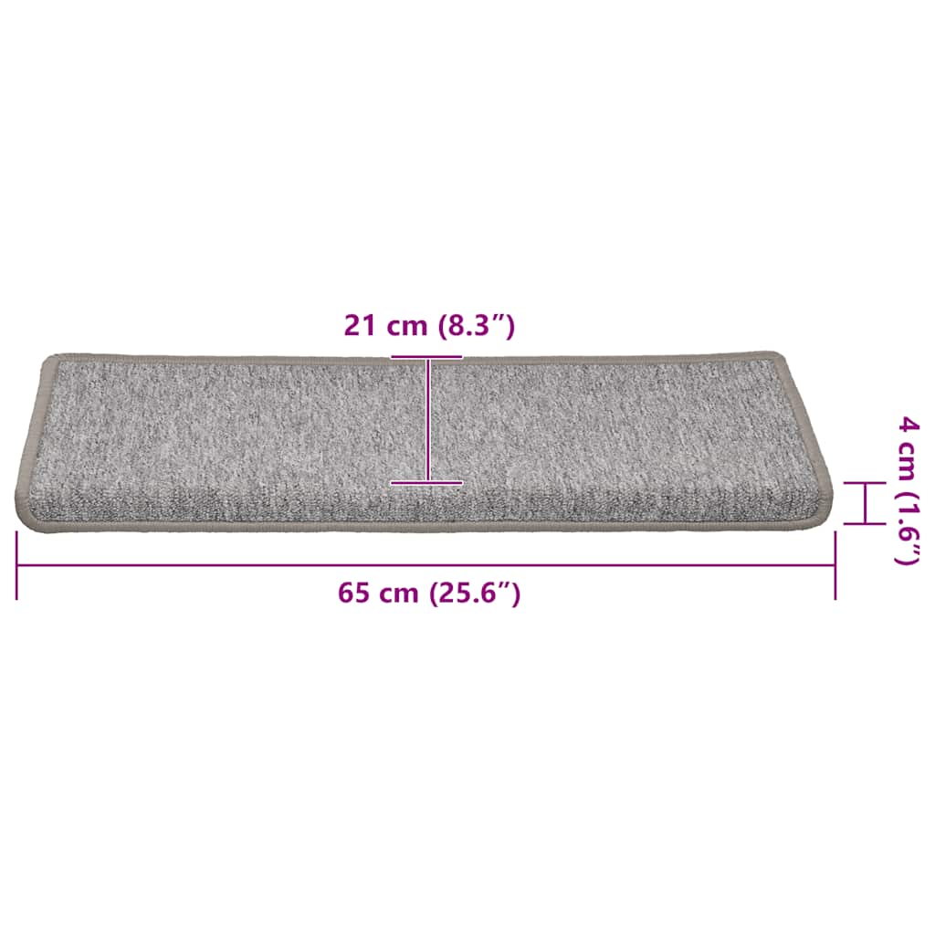Stair Mats 30 pcs 65x21x4 cm Light Grey Rectangular Edge
