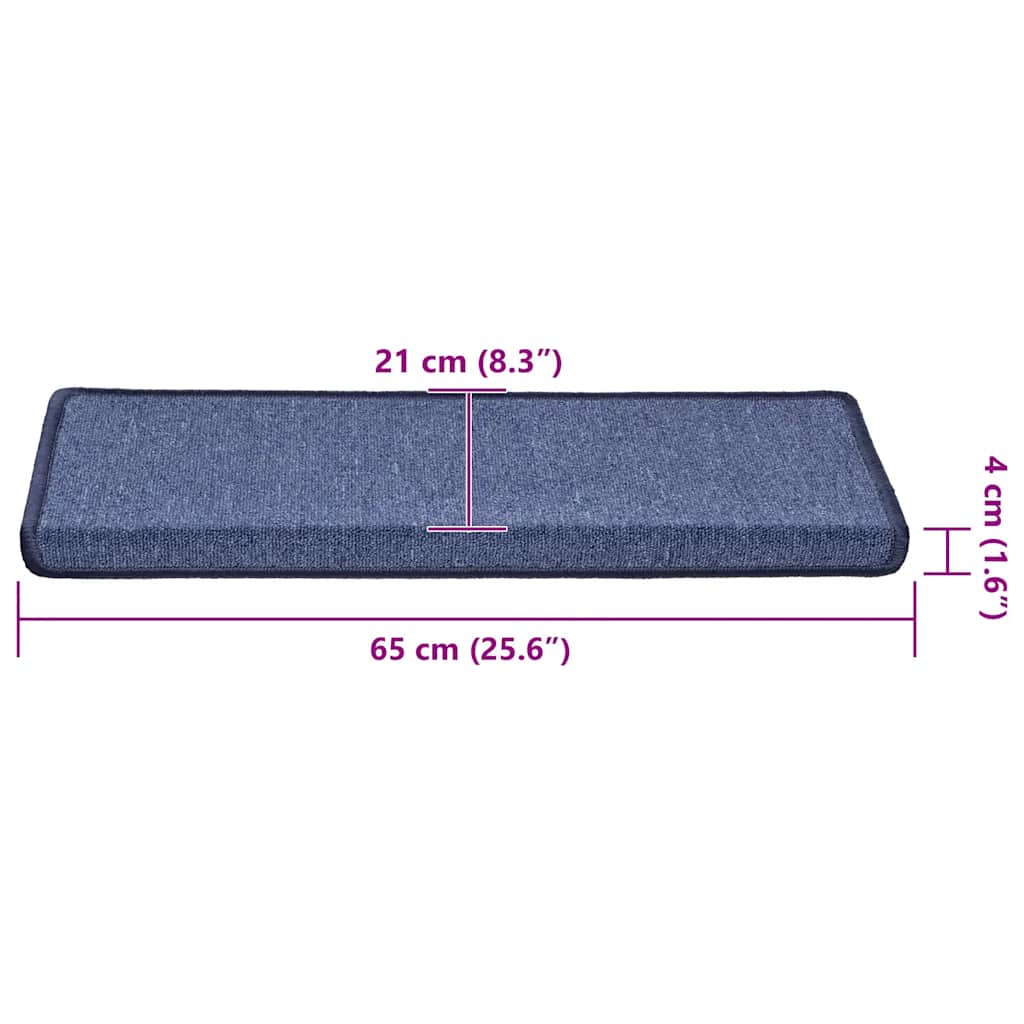 Stair Mats 30 pcs 65x21x4 cm Blue Rectangular Edge