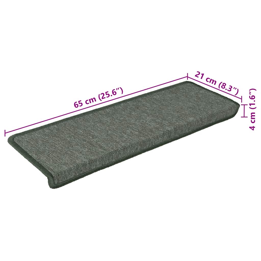 Stair Mats 30 pcs 65x21x4 cm Dark Green Rectangular Edge