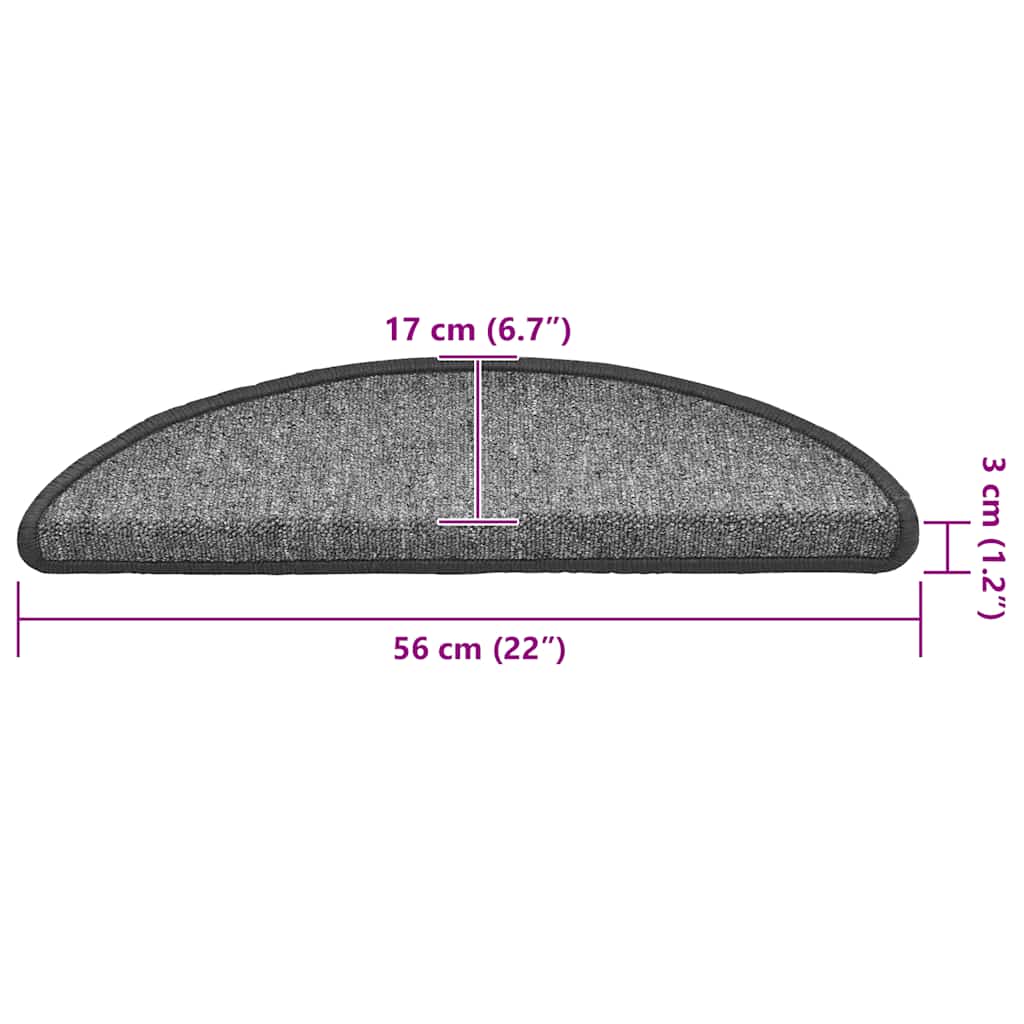 Self-adhesive Stair Mats 20 pcs 56 x 17 x 3 cm Dark Grey