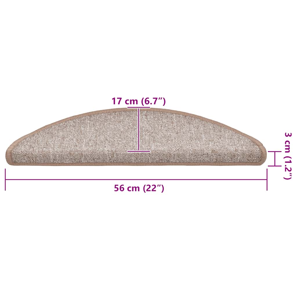 Self-adhesive Stair Mats 20 pcs 56 x 17 x 3 cm Light Brown