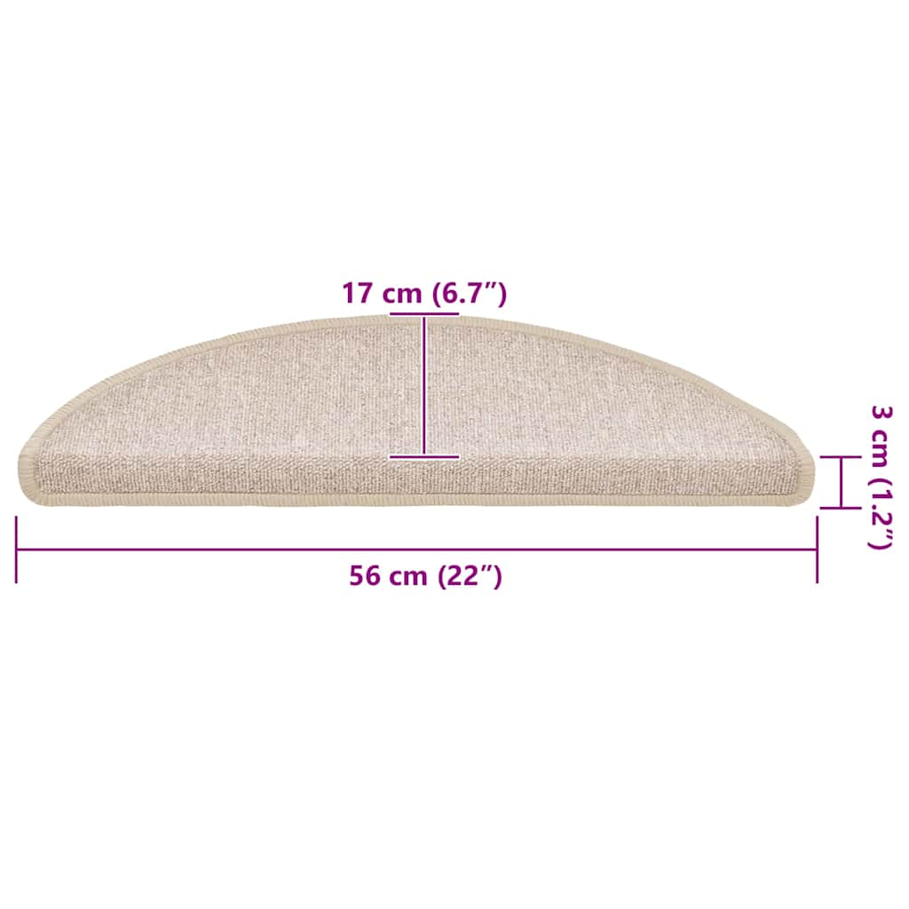 Self-adhesive Stair Mats 20 pcs 56 x 17 x 3 cm Non-Slip Taupe