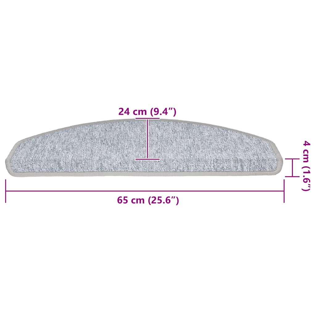 Self-adhesive Stair Mats 20 pcs 65 x 24 x 4 cm Light Grey