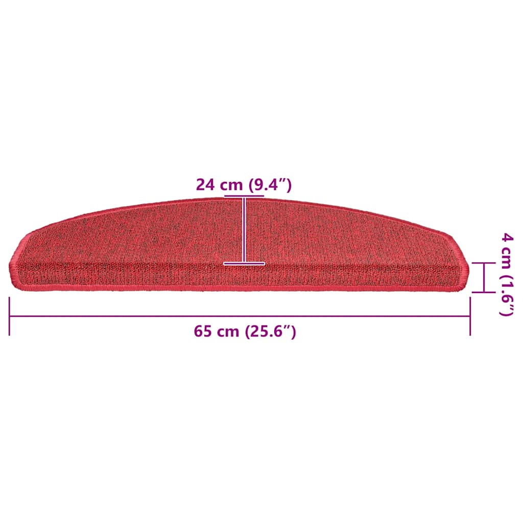 Self-adhesive Stair Mats 20 pcs 65 x 24 x 4 cm Non-Slip Red