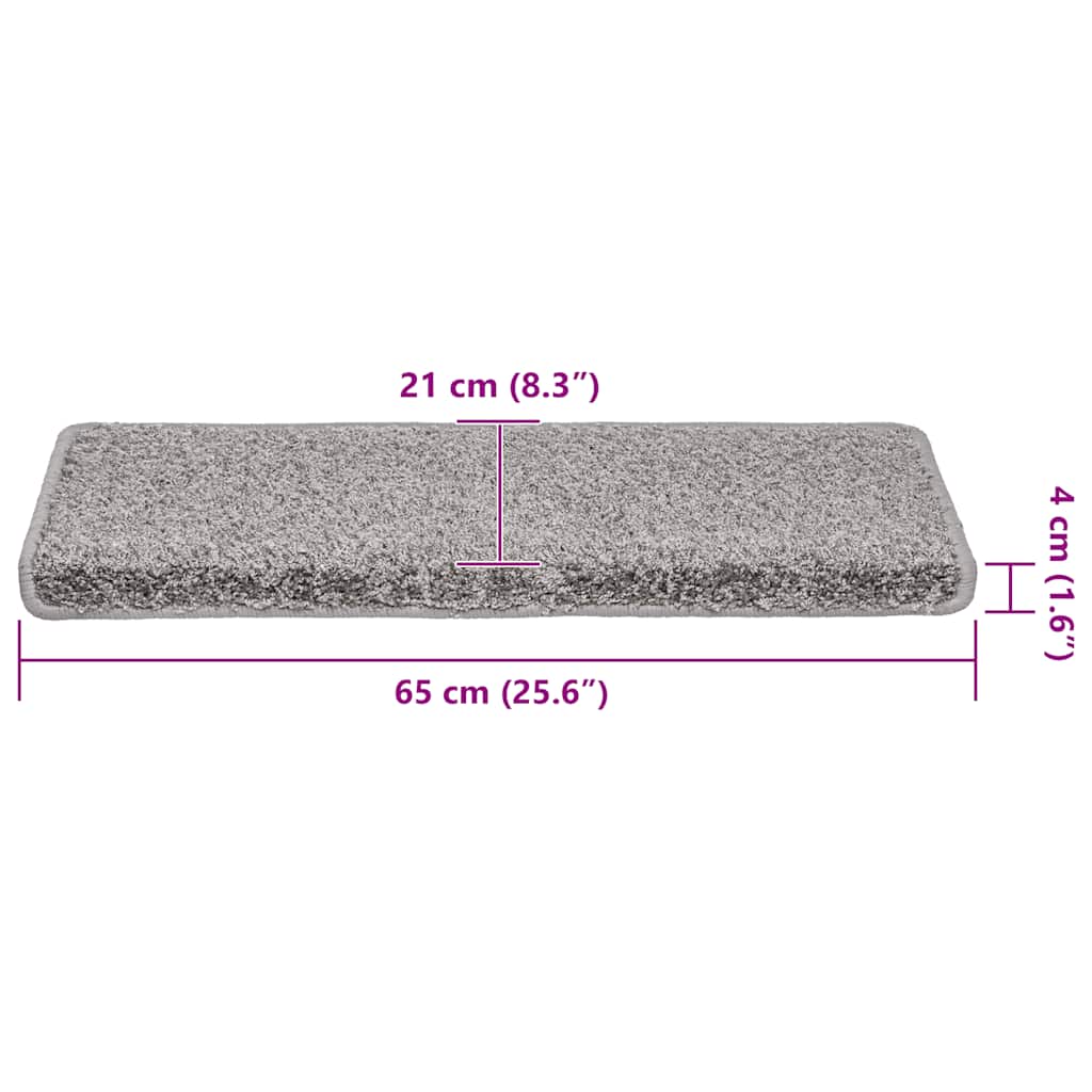 Stair Mats 30 pcs 65x21x4 cm Grey Rectangular Edge