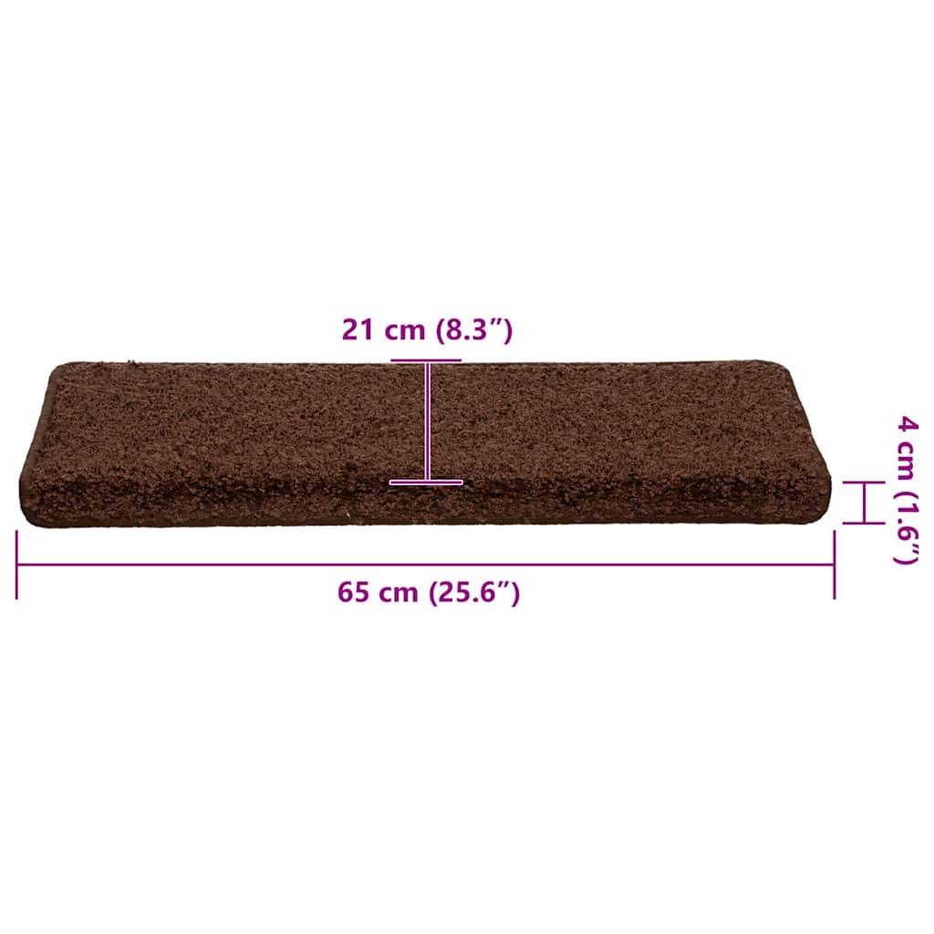 Stair Mats 30 pcs 65x21x4 cm Brown Rectangular Edge