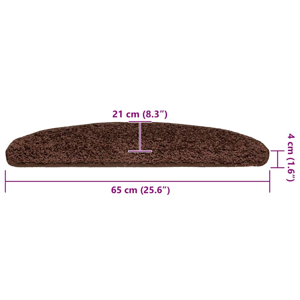 Self-adhesive Stair Mats 20 pcs 65 x 21 x 4 cm Non-Slip Brown