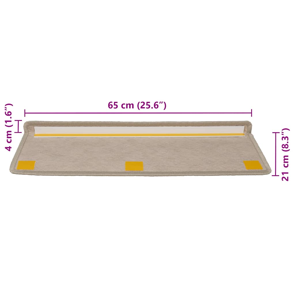 Stair Mats Self-adhesive Sisal-Look 30 pcs 65x21x4 cm Dark Beige
