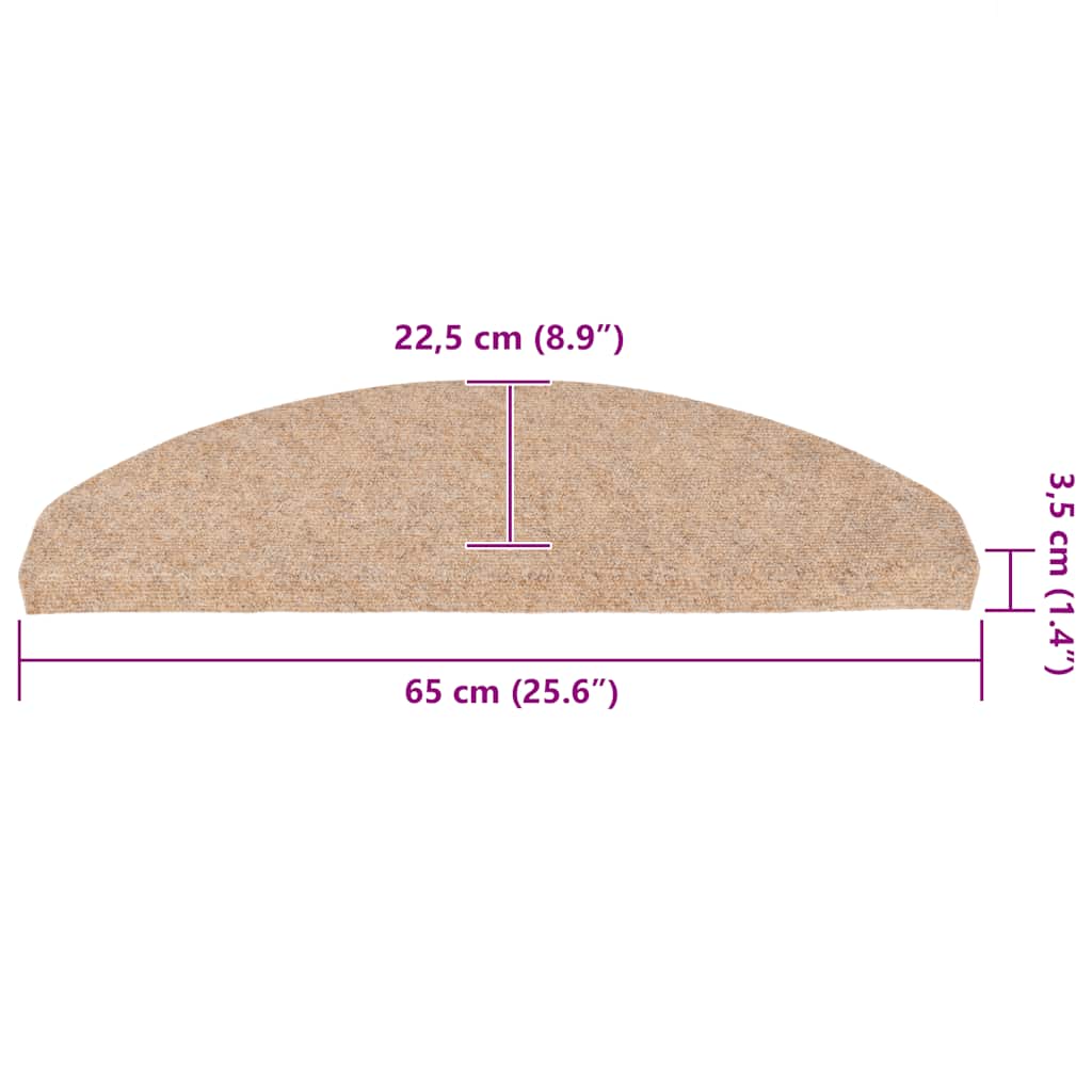 Stair Mats Self-adhesive 30 pcs Beige 65x22,5x3,5 cm