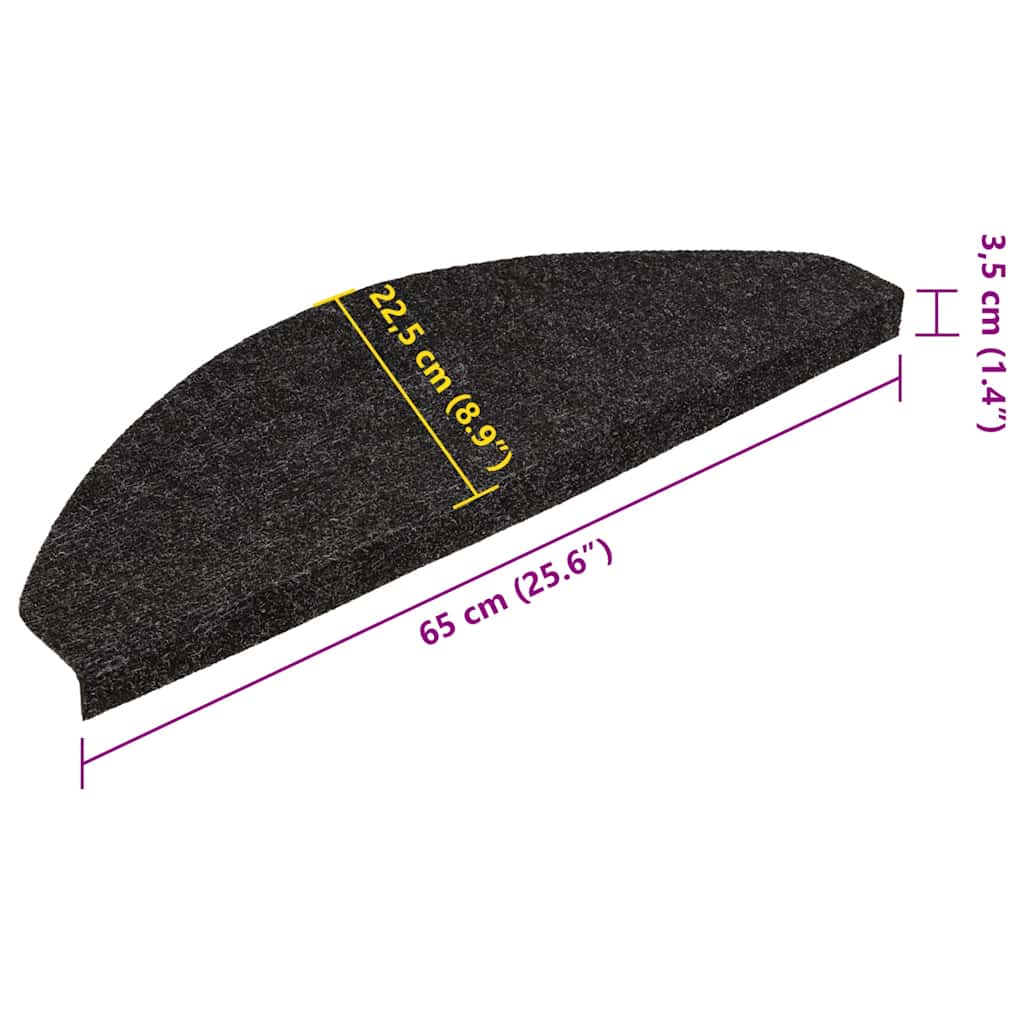 Stair Mats Self-adhesive 30 pcs Anthracite 65x22,5x3,5 cm