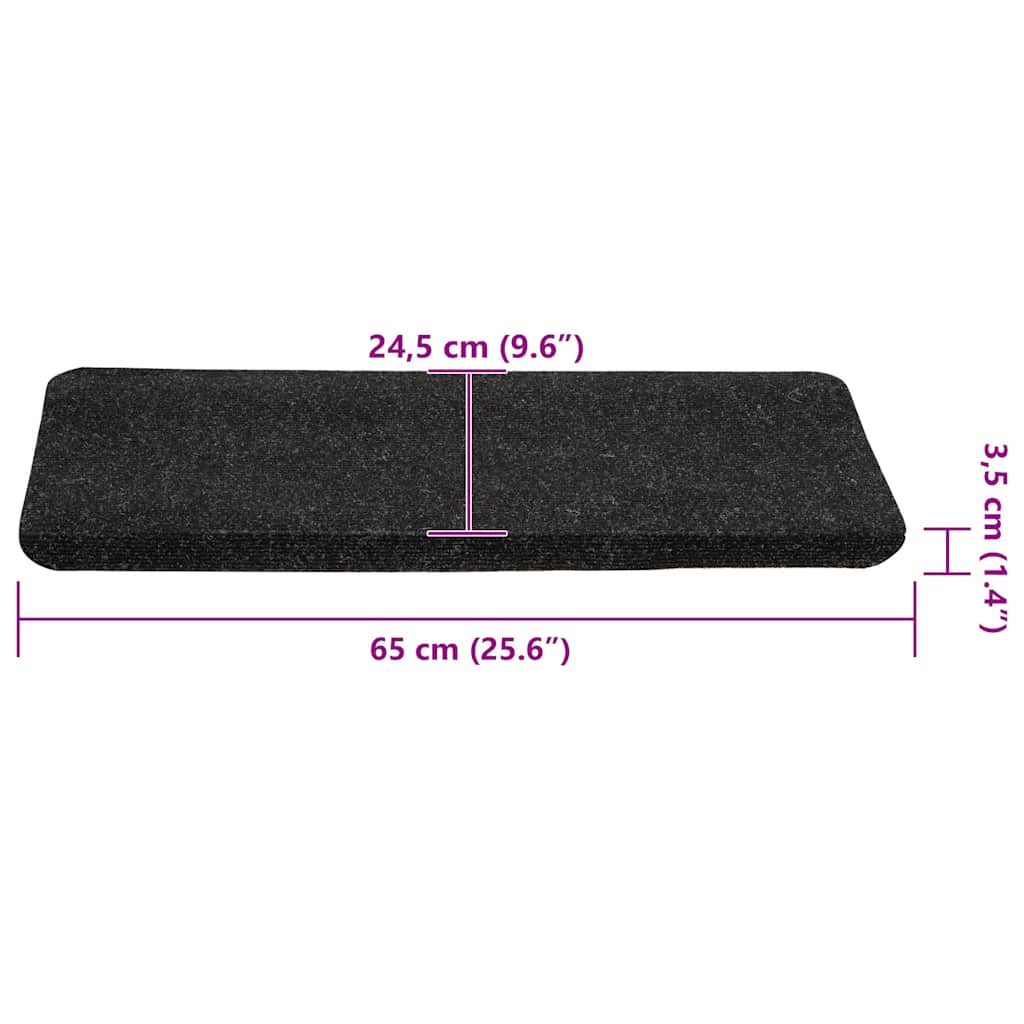 Stair Mats Self-adhesive 30 pcs Anthracite 65x24,5x3,5 cm