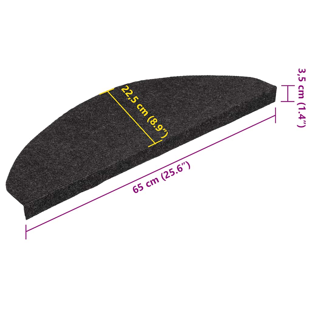Stair Mats Self-adhesive 30 pcs Black 65x22,5x3,5 cm