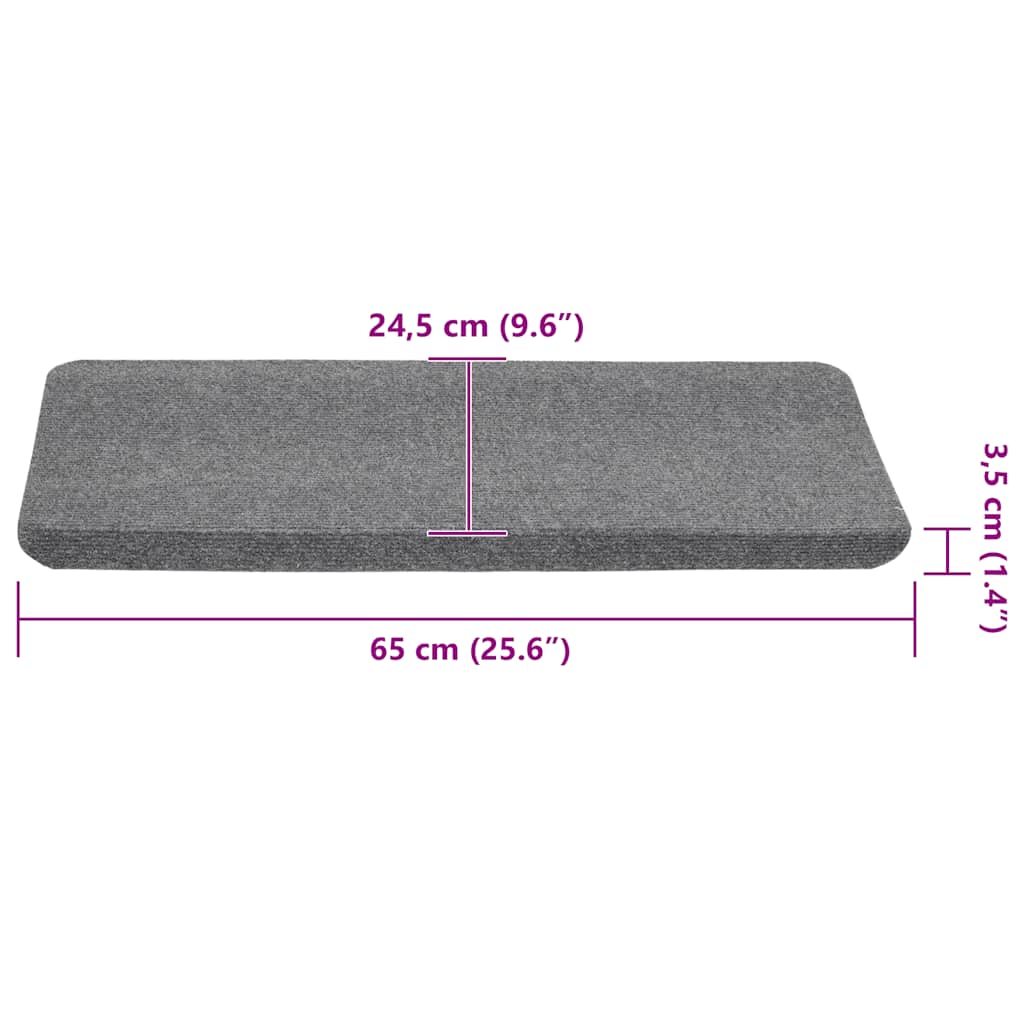 Stair Mats Self-adhesive 30 pcs Grey 65x24,5x3,5 cm