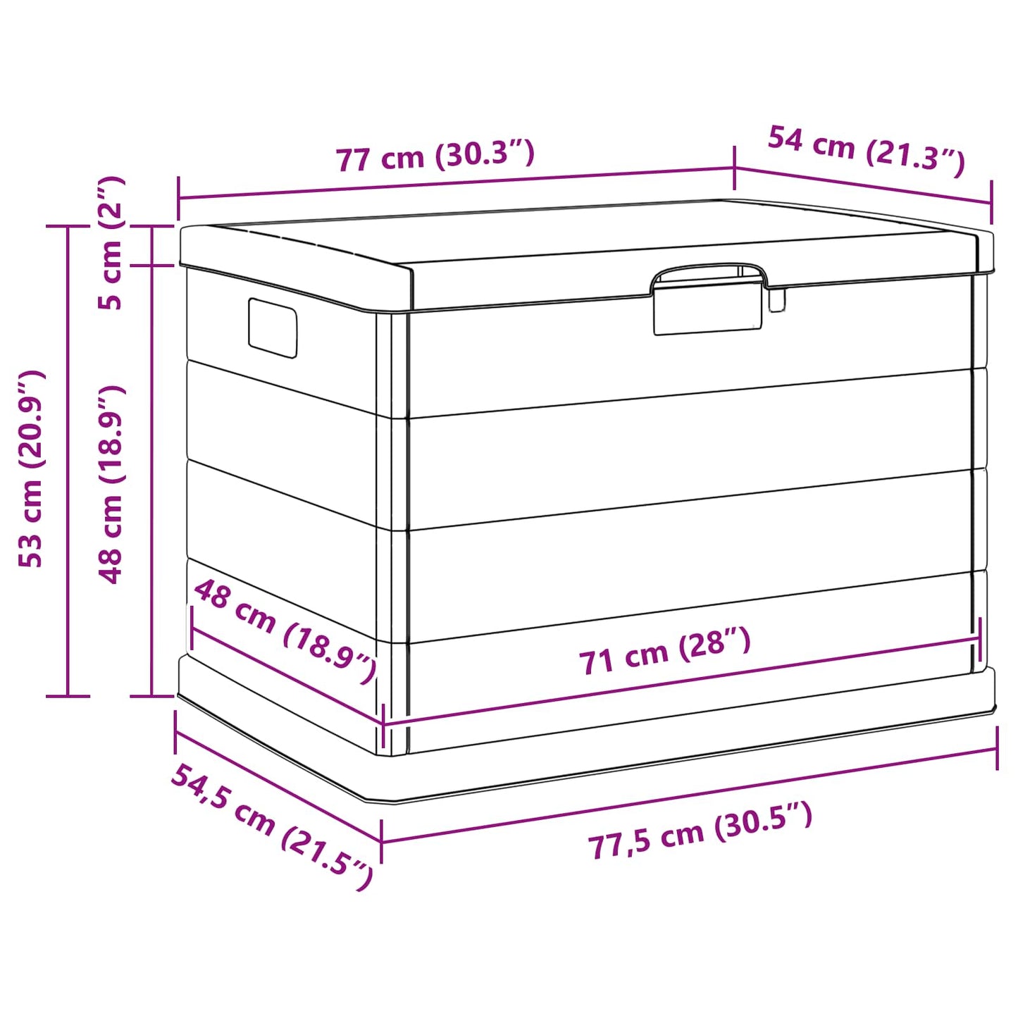Garden Storage Box Anthracite 77.5 x 54.5 x 53 cm Plastic