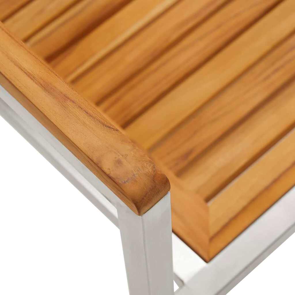 Garden Dining Set 9 pcs Solid Acacia Wood and Stainless Steel