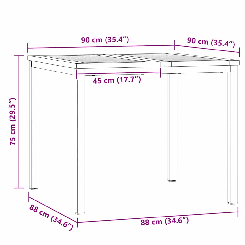 Garden Dining Set 5 pcs Solid Acacia Wood and Stainless Steel