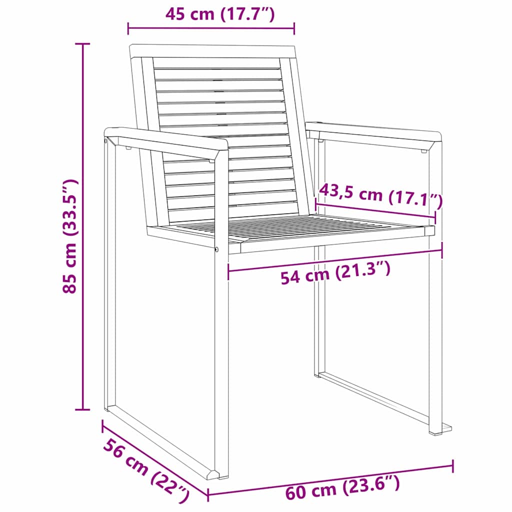 Sun Lounger 3 pcs Solid Acacia Wood and Stainless Steel Brown