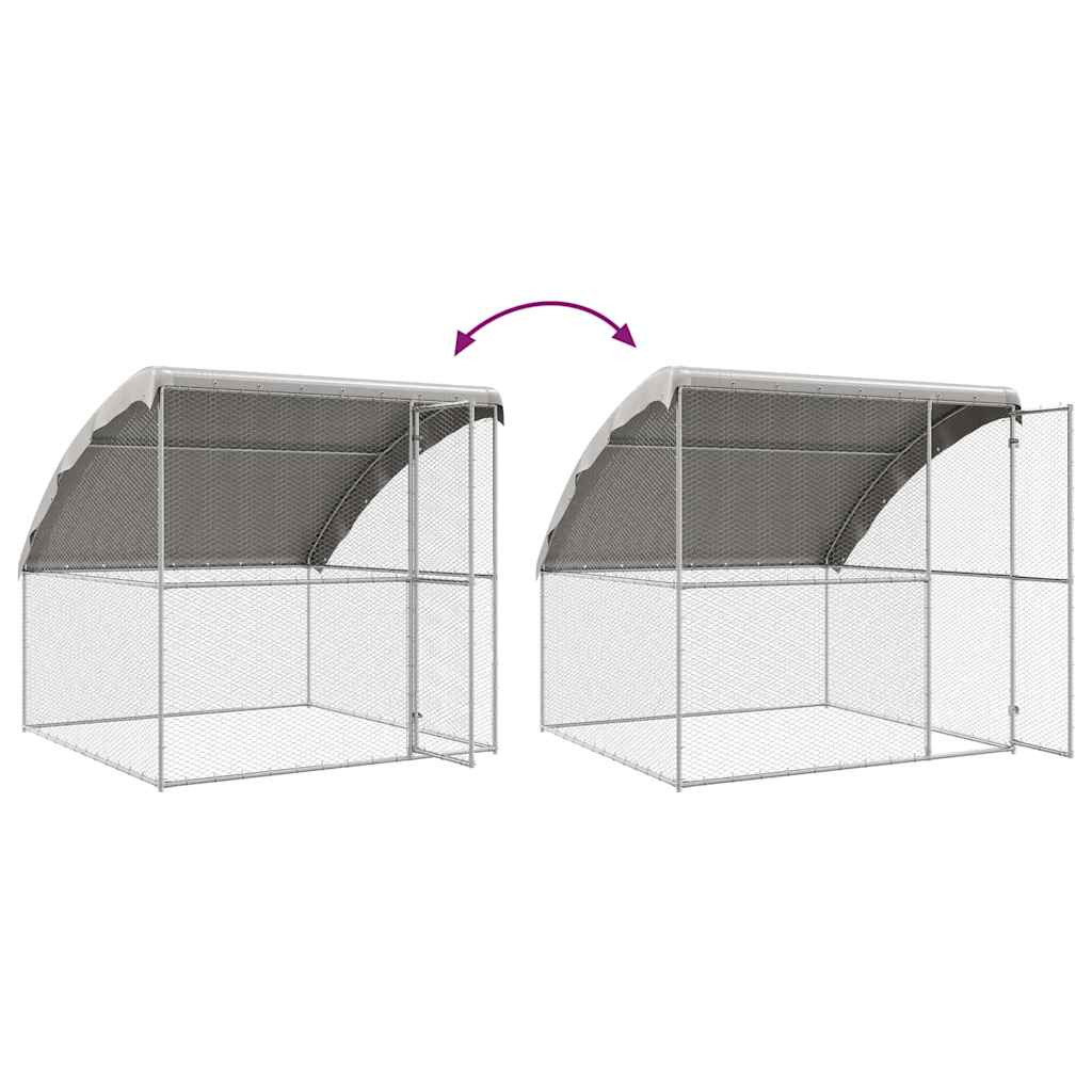 Chicken Cage 2 pcs Silver 400 x 200 x 200 cm Steel and PE