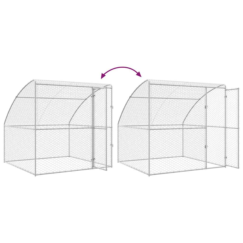 Dog Kennel 4 pcs Silver 8 x 2 x 2 m Galvanised steel