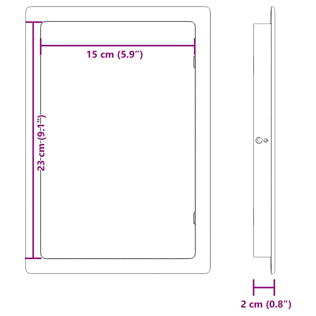Access Panels 2 pcs White 15 x 23 cm ABS Plastic