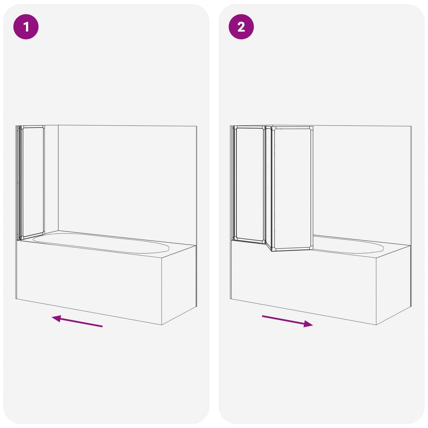 Shower Screen Folding Black 120 x 2 x 117 cm Aluminium and PP