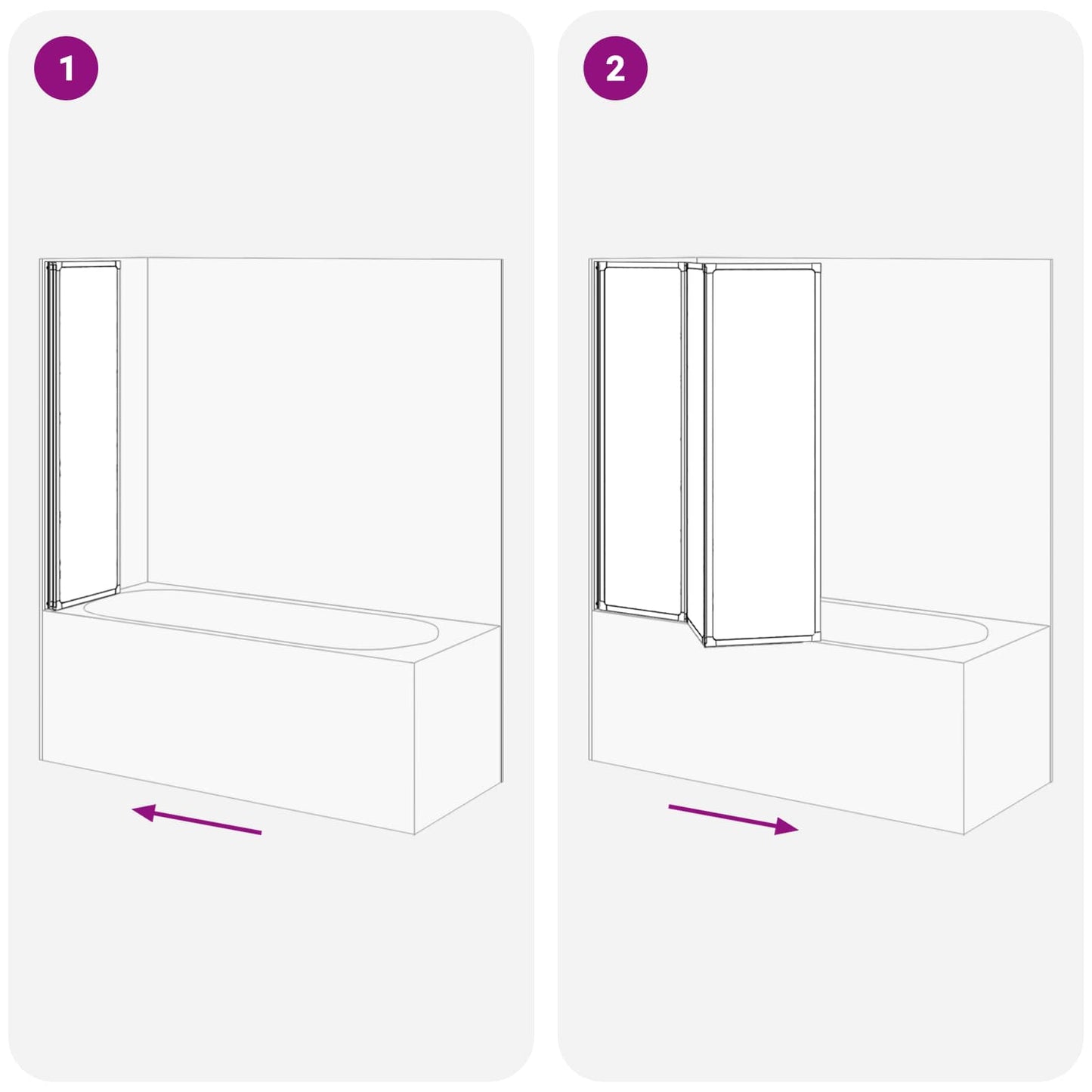 Shower Screen Folding Black 132 x 2 x 140 cm Aluminium and PP