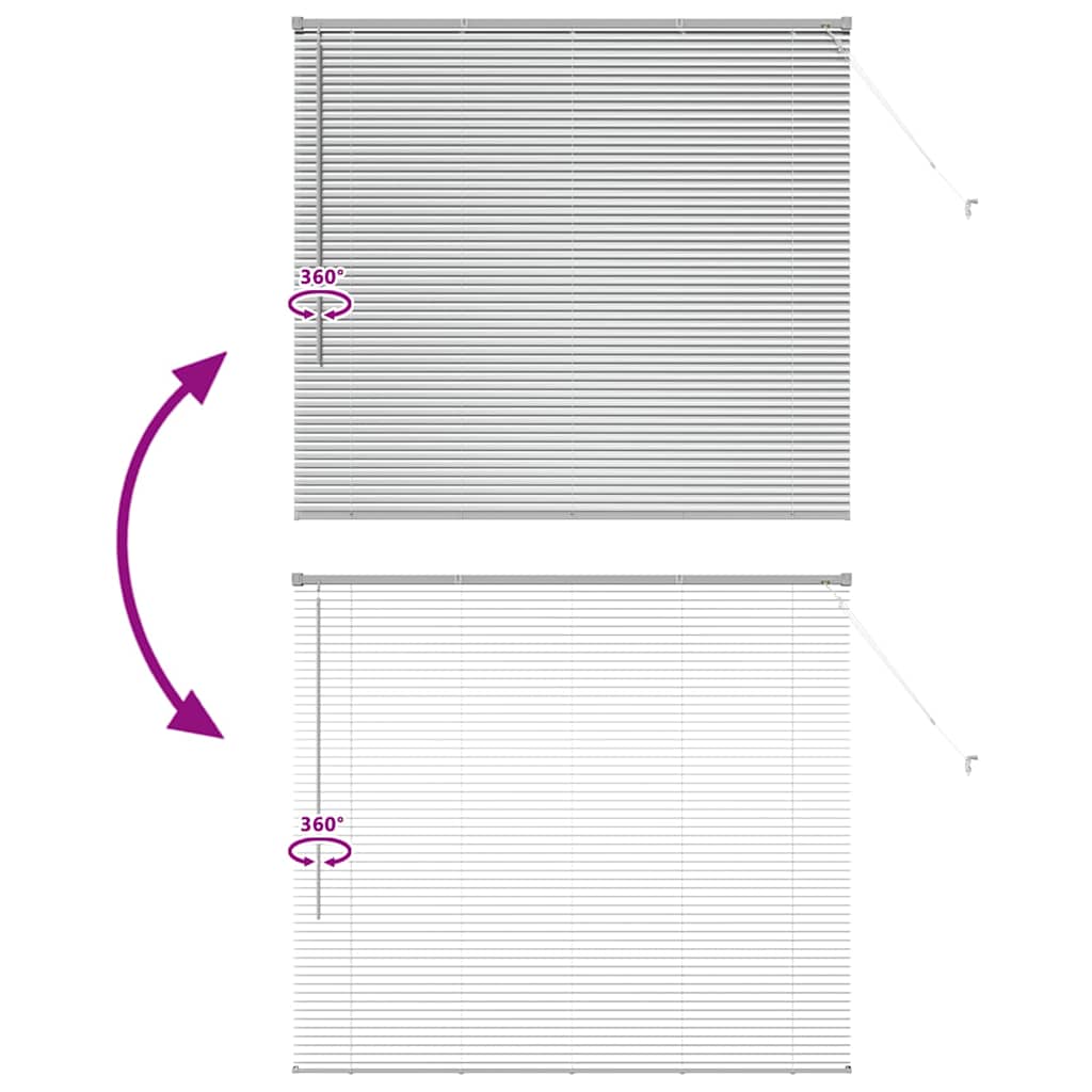 Venetian Blinds Silver 130 x 150 cm Aluminium