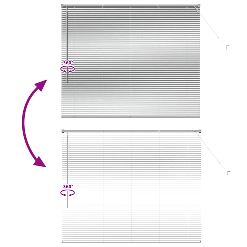 Venetian Blinds Silver 130 x 155 cm Aluminium