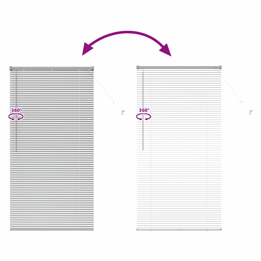 Venetian Blinds Silver 175 x 95 cm Aluminium