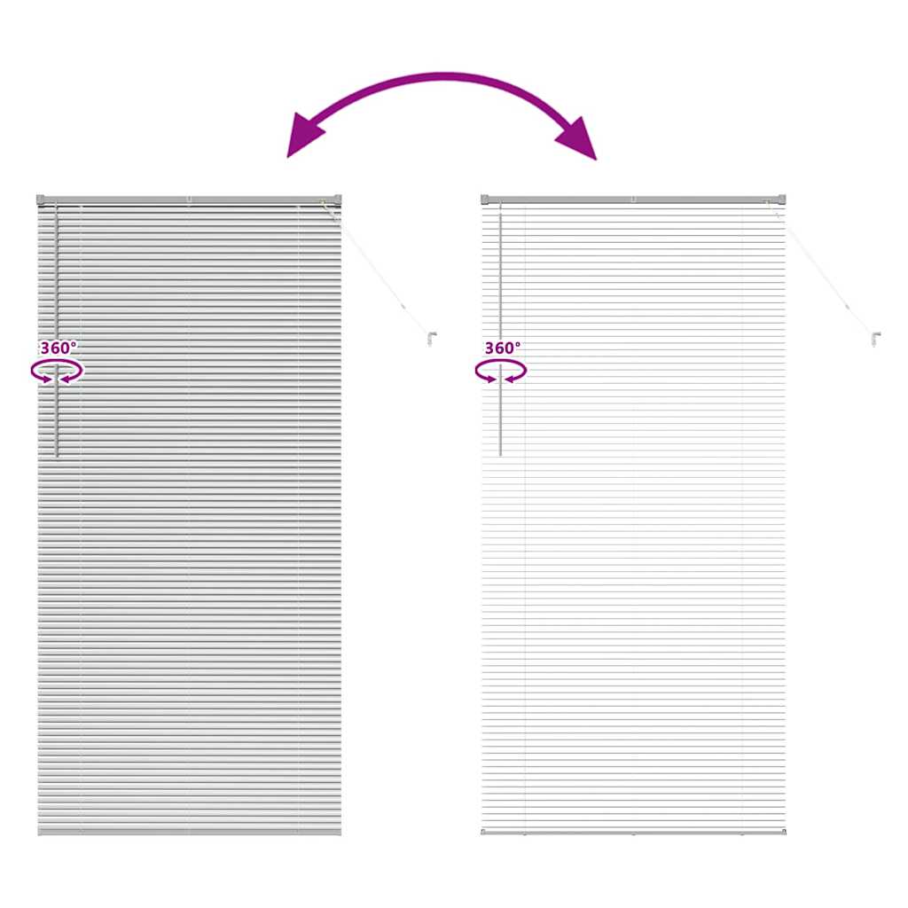 Venetian Blinds Silver 220 x 105 cm Aluminium