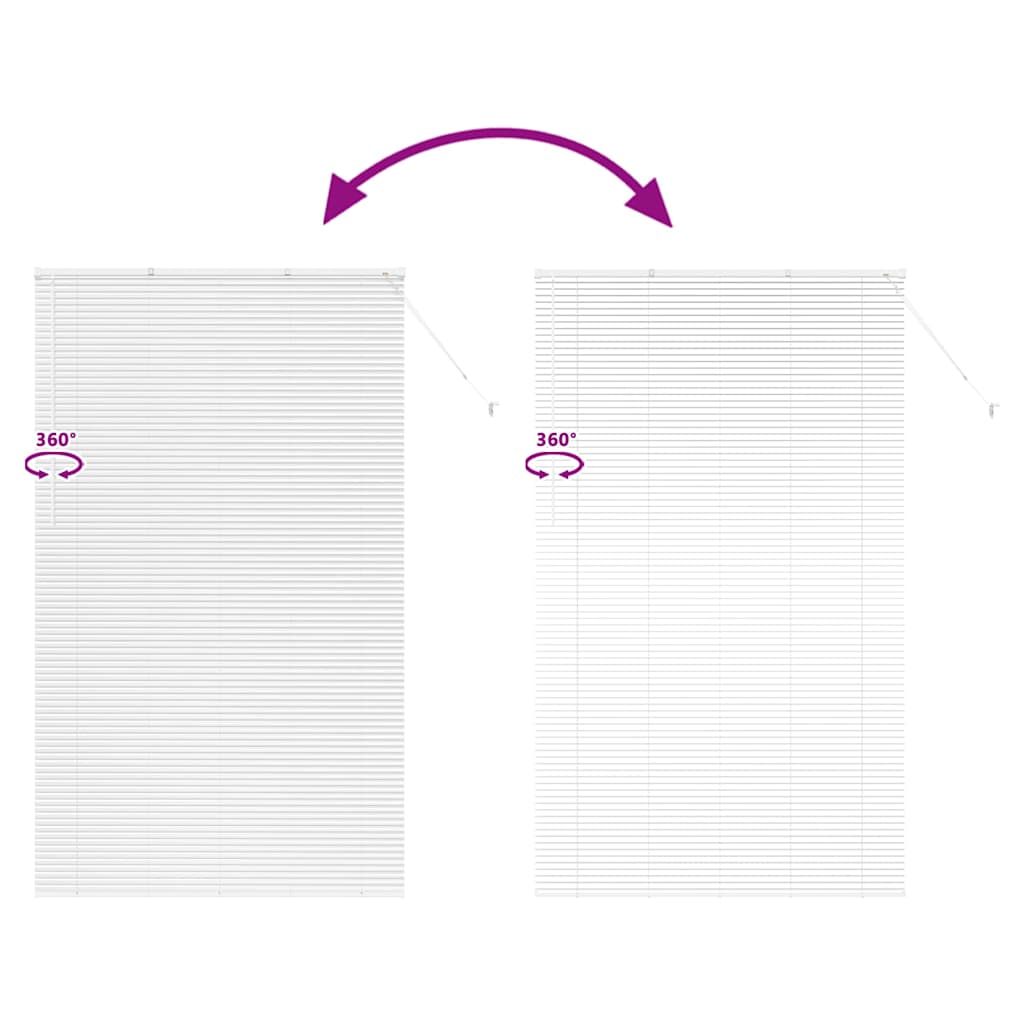 Venetian Blinds White 220 x 125 cm Aluminium