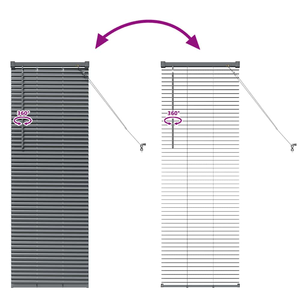 Venetian Blinds Dark Grey 130 x 45 cm Aluminium