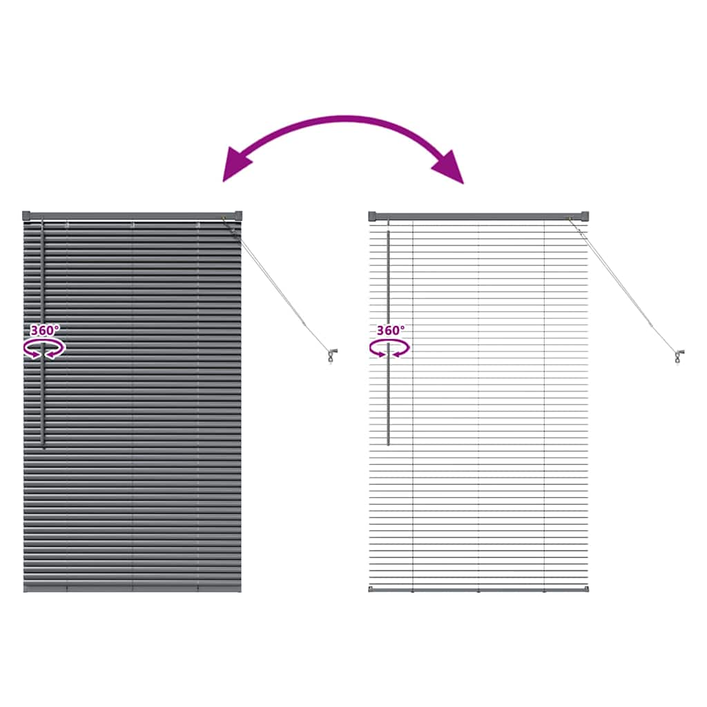 Venetian Blinds Dark Grey 130 x 70 cm Aluminium