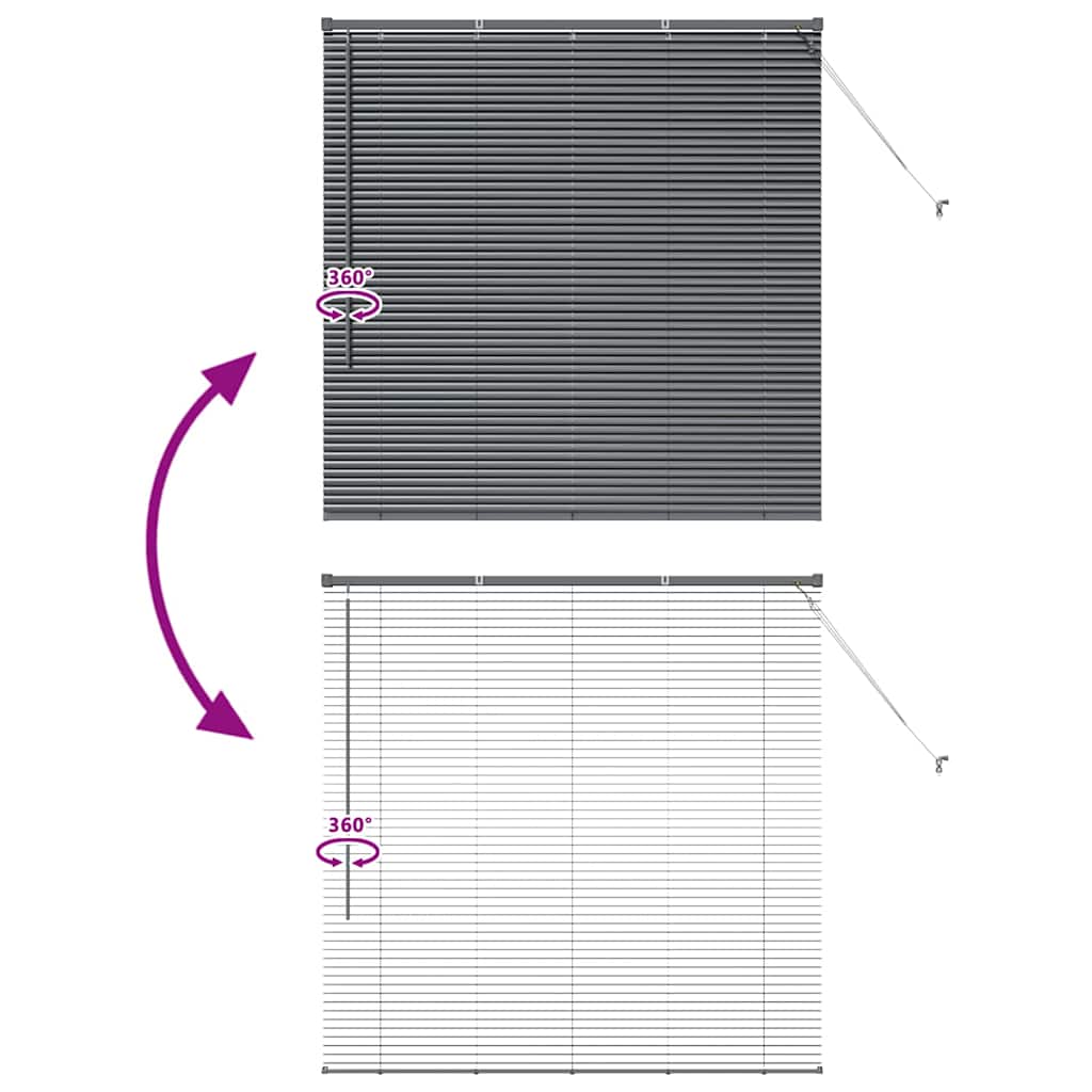 Venetian Blinds Dark Grey 130 x 135 cm Aluminium